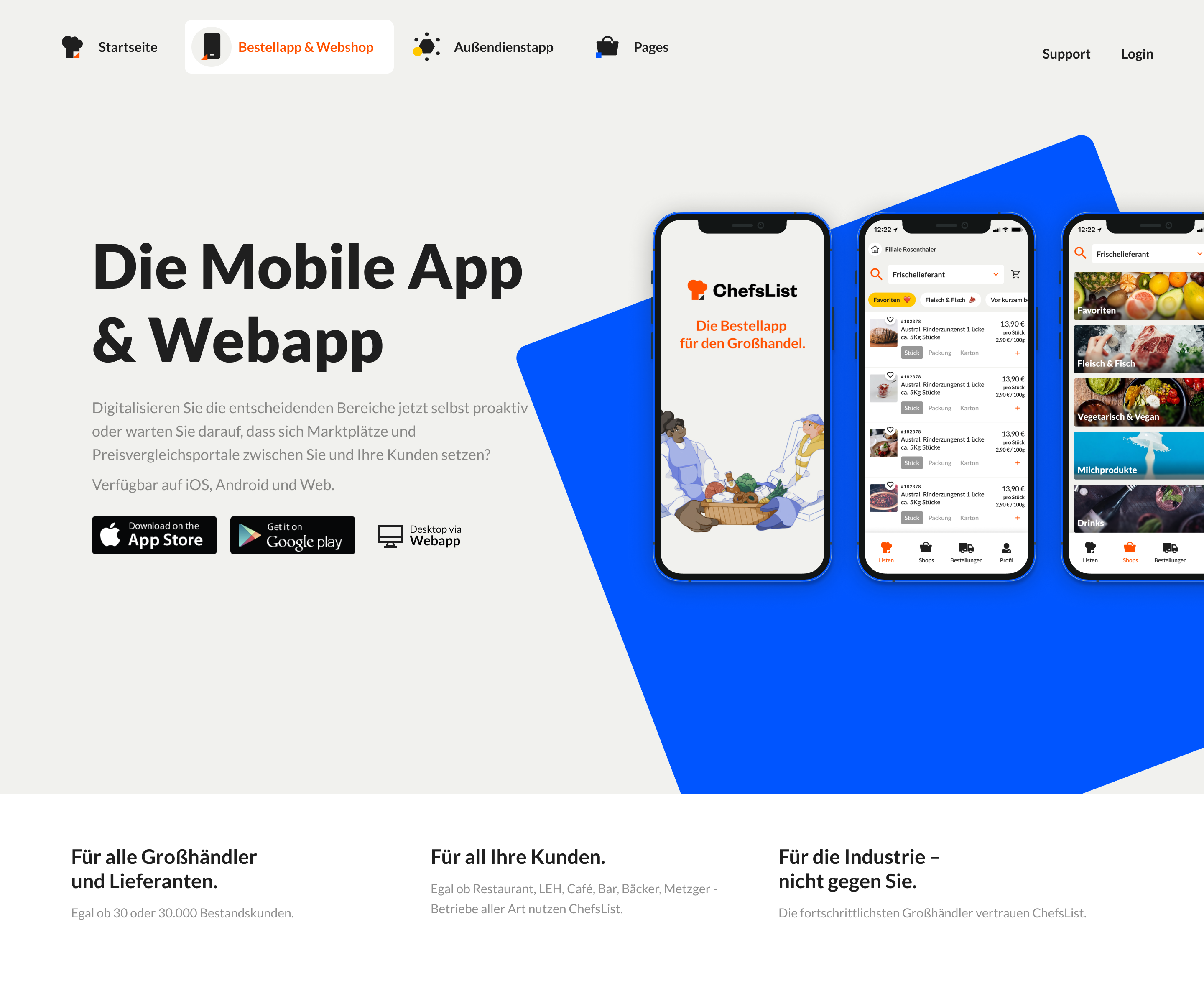 ChefsList mobile app and web app presentation