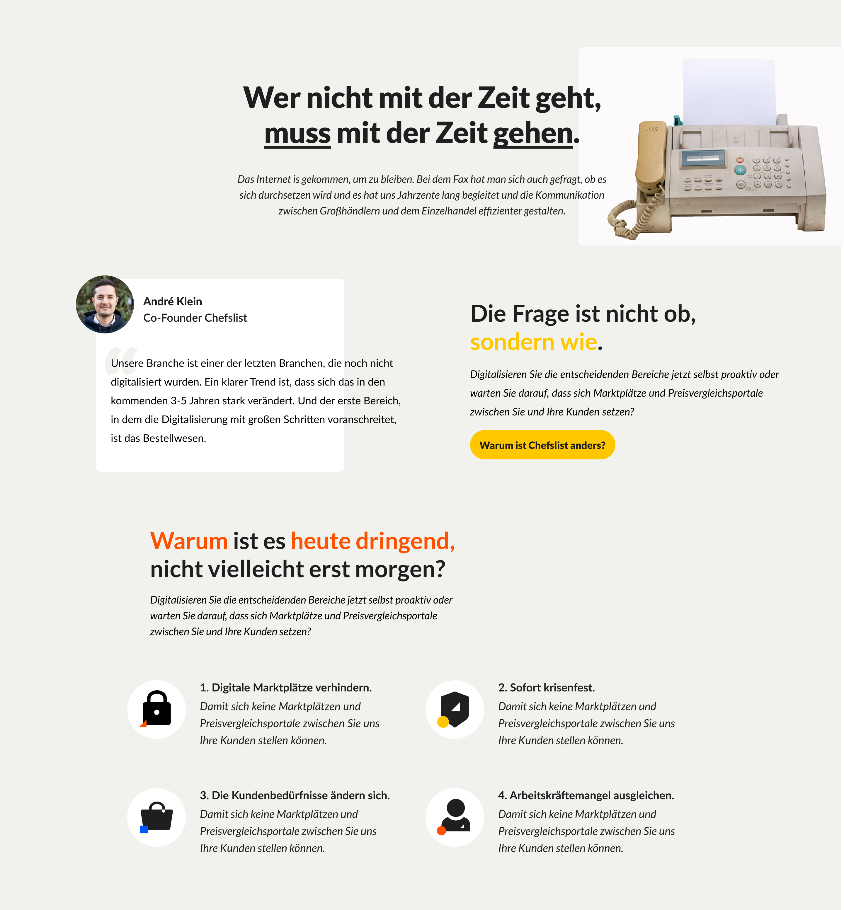 ChefsList company story website design