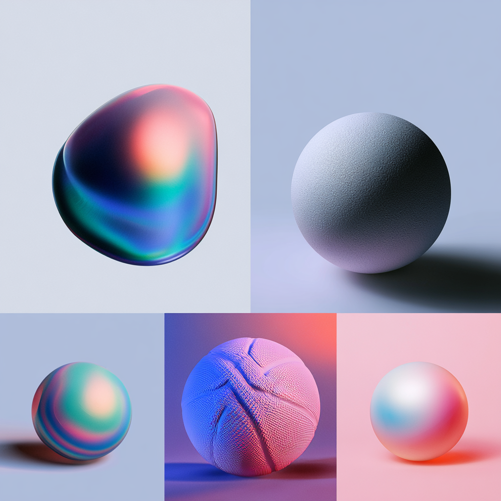 Iridescent and softly textured material studies for the FAAAST visual system