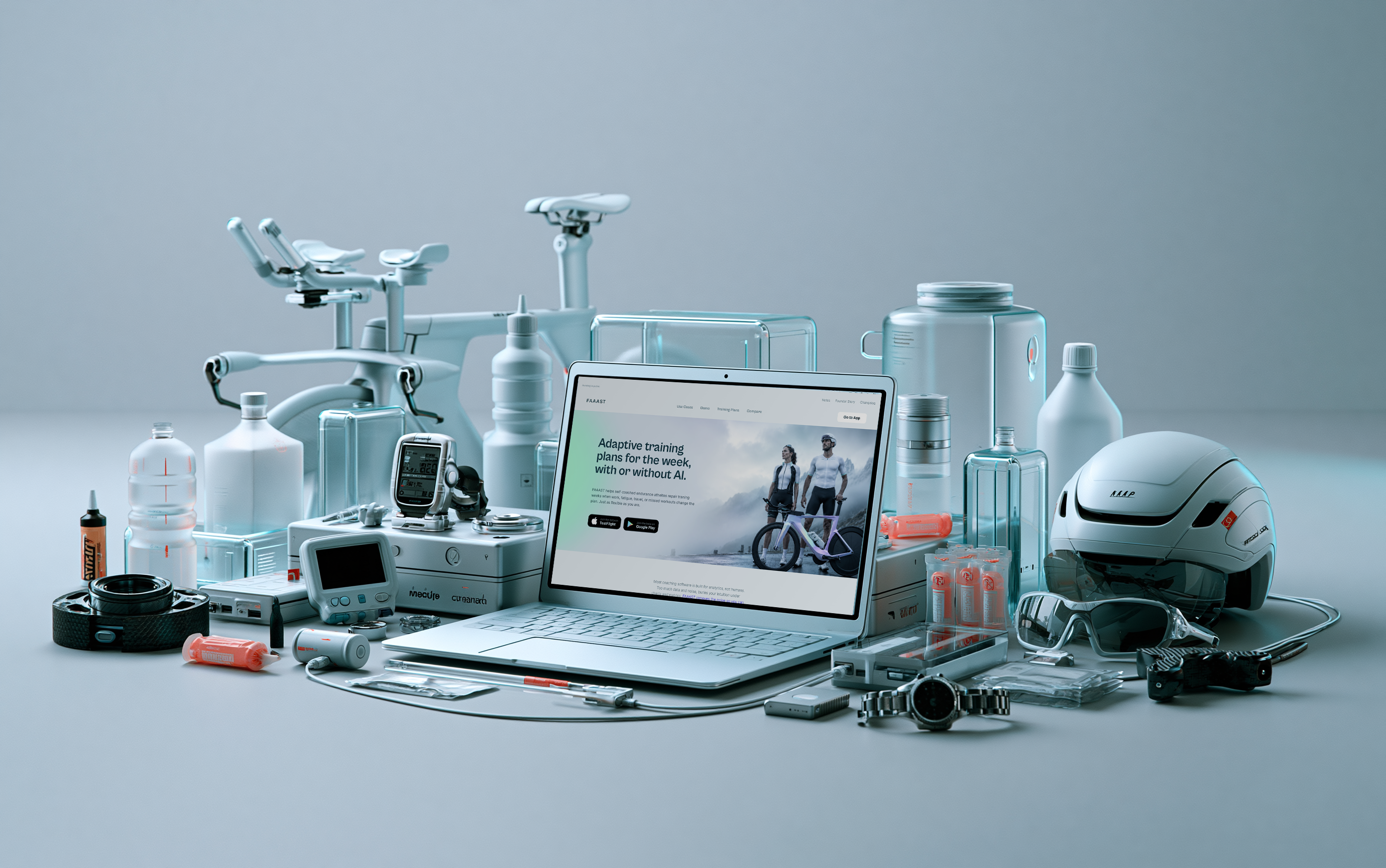 FAAAST training product surrounded by cycling equipment